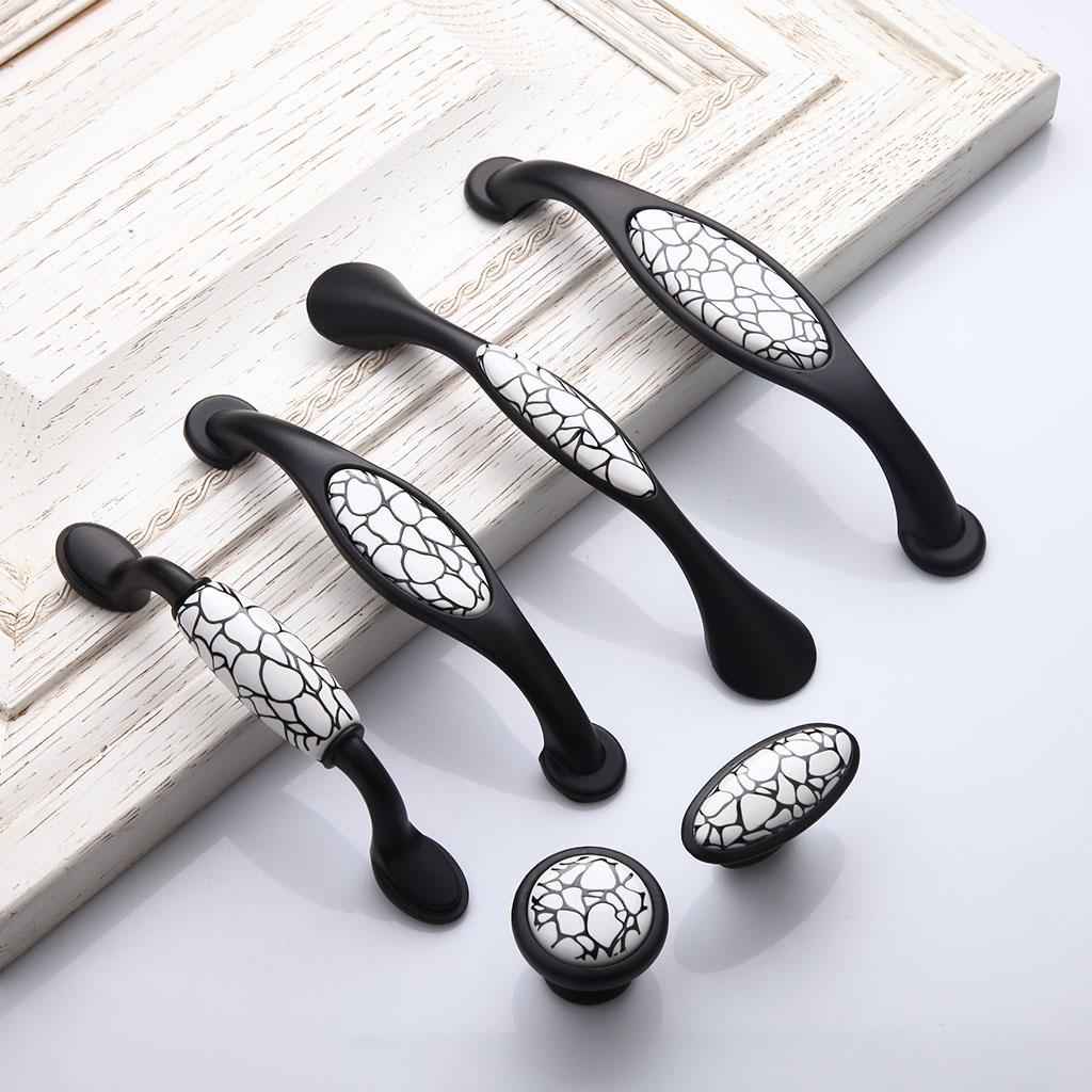 Creative Crackle Pattern Door Handle Home Hardware Cabinet Cupboard Wardrobe Drawer Pull Knob + Pack of 2PCS Mounting Screws #4
