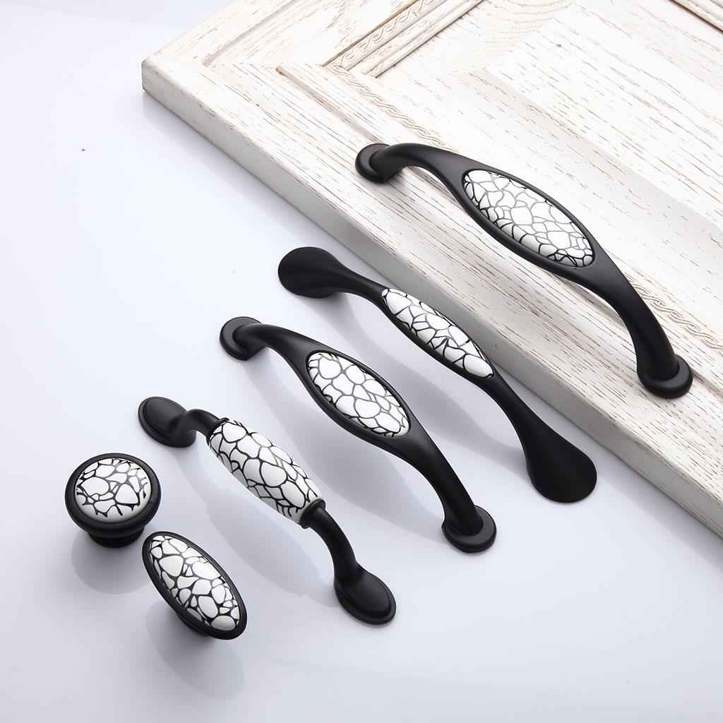 Creative Crackle Pattern Door Handle Home Hardware Cabinet Cupboard Wardrobe Drawer Pull Knob + Pack of 2PCS Mounting Screws #4