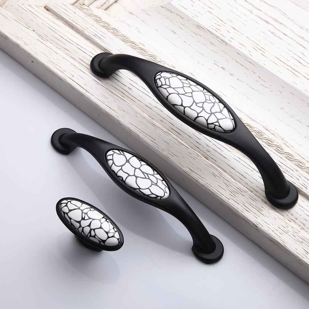 Creative Crackle Pattern Door Handle Home Hardware Cabinet Cupboard Wardrobe Drawer Pull Knob + Pack of 2PCS Mounting Screws #4