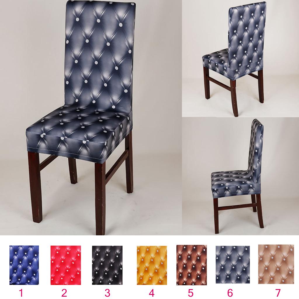 4Pcs Elastic Stretch Slipcover Dining Chair Seat Cover Cushion Grey