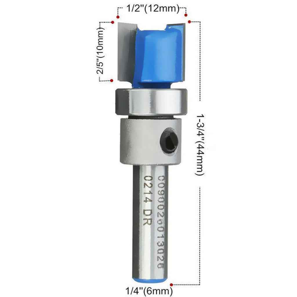 1/4”Shank Mortise/Template Flush Trim Cutter Router Bit 1/2''x2/5’’x 1-3/4’’