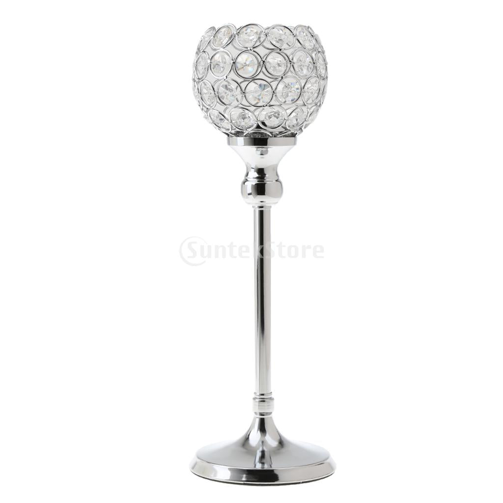 8 pieces 35cm Globe Pillar Votive Candle Holder Banquet Centerpiece -Silver