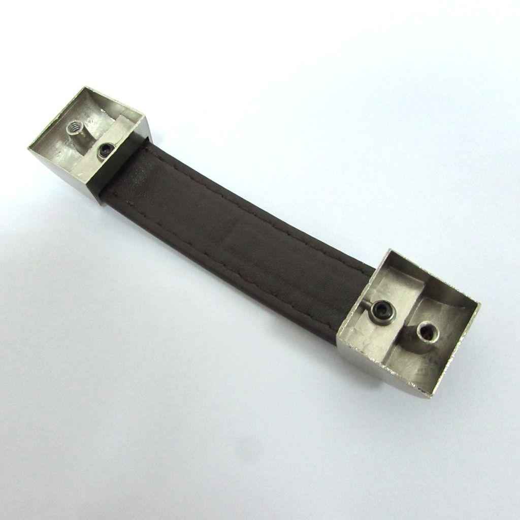 96mm Modern Leather Kitchen Cabinet Cupboard Door Drawer Pull Handle -Brown
