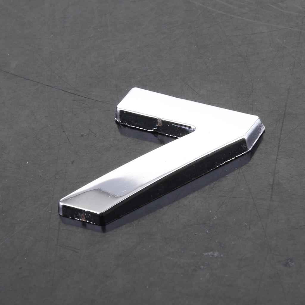 3D DIY Metallic Number 7 Alphabet Sticker Car Emblem DIY Figure Badge Decal