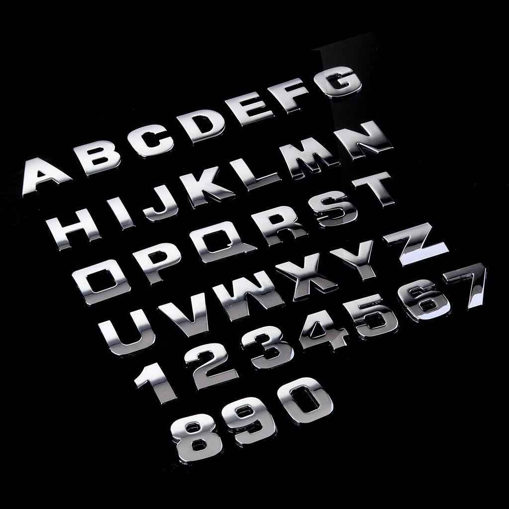 3D DIY Metallic Number 7 Alphabet Sticker Car Emblem DIY Figure Badge Decal