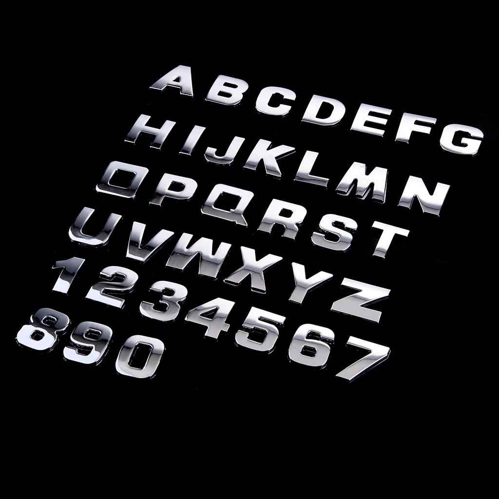 3D DIY Metallic Number 7 Alphabet Sticker Car Emblem DIY Figure Badge Decal