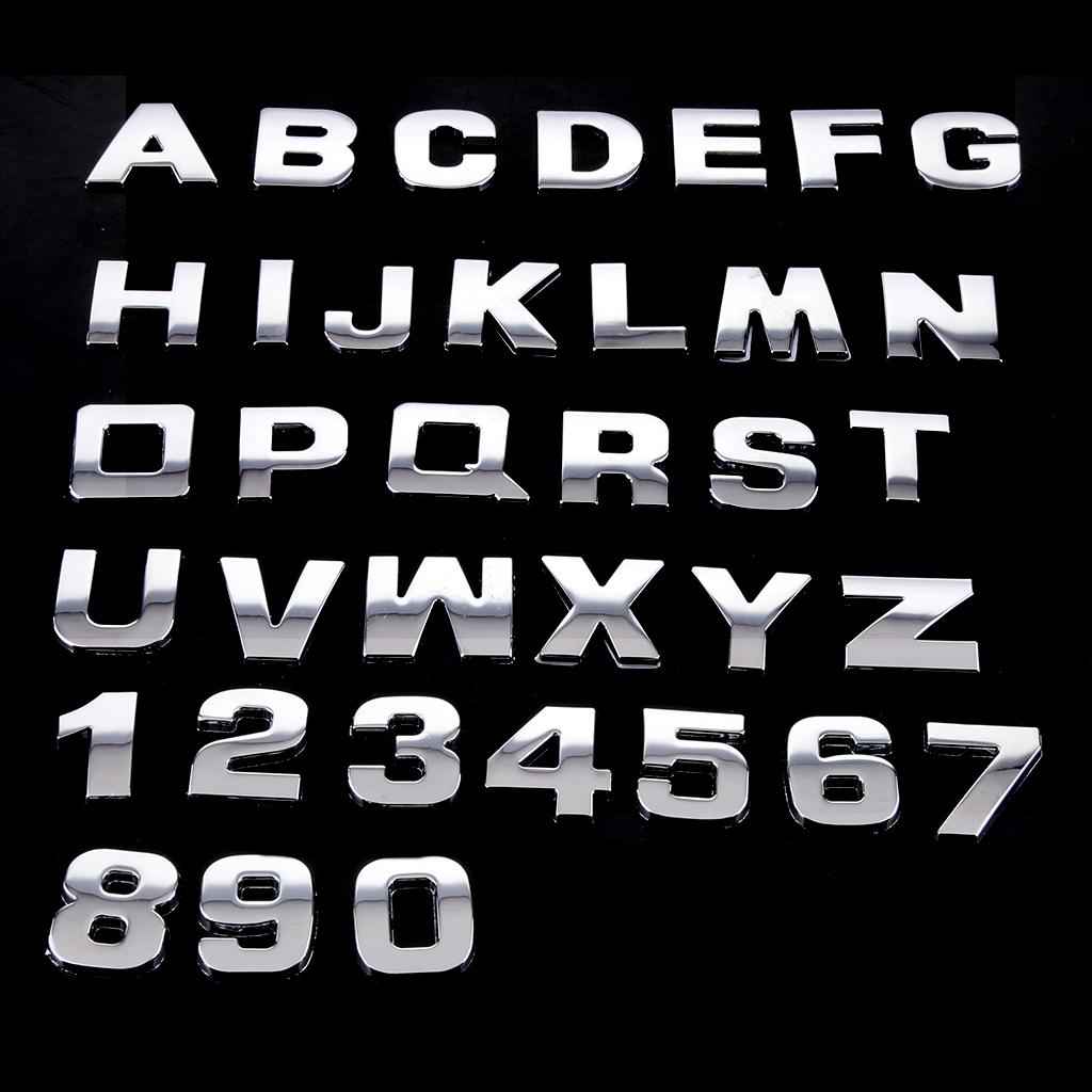 3D DIY Metallic Number 7 Alphabet Sticker Car Emblem DIY Figure Badge Decal