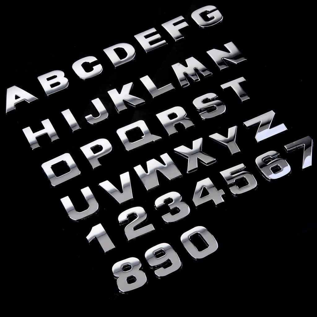 3D DIY Metallic Number 7 Alphabet Sticker Car Emblem DIY Figure Badge Decal