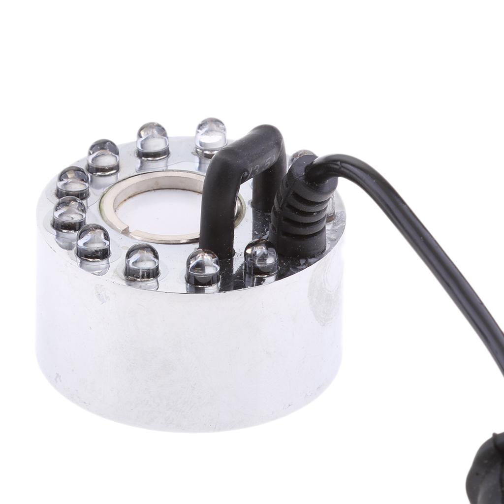 12-LED Mist Maker Fogger Water Fountain Pond Atomizer Air Humidifier-US Plug