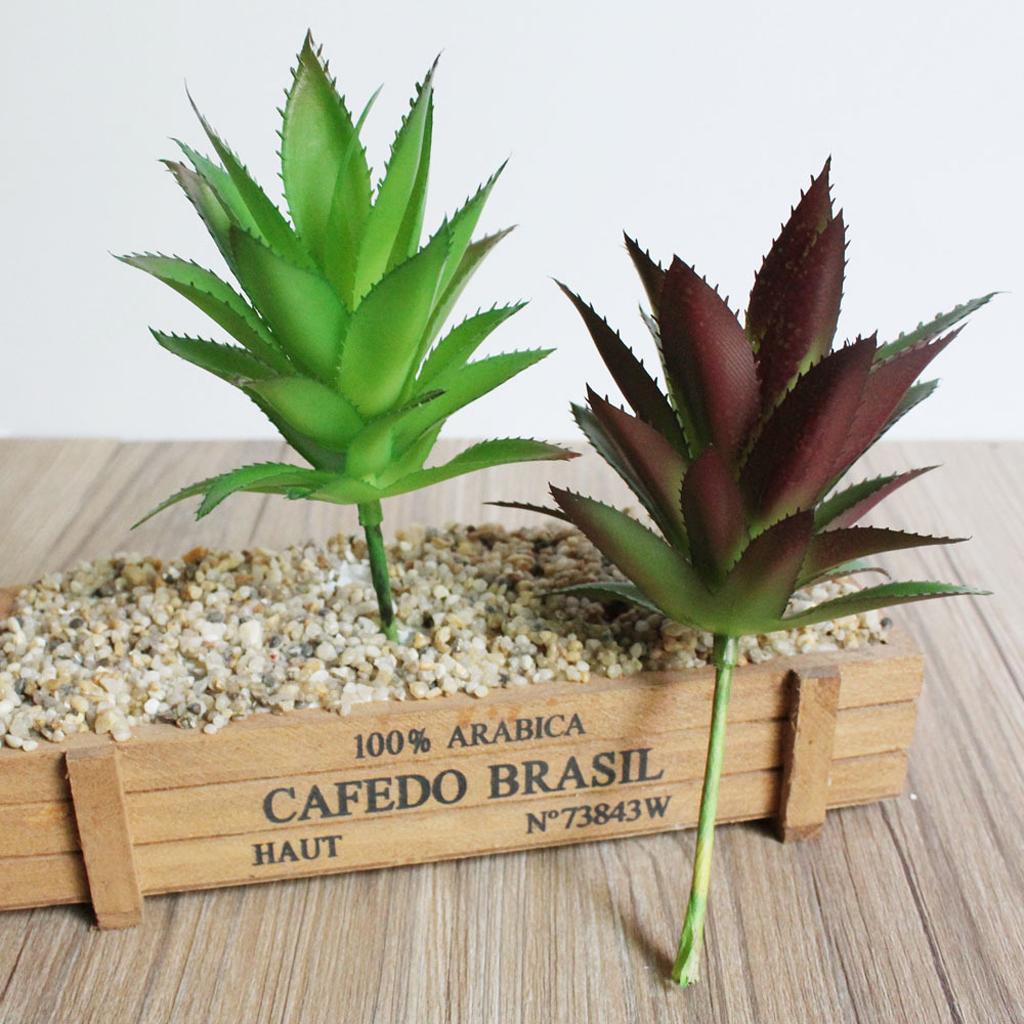 5pieces Lifelike Artificial Succulents Plants Agave Flower Home Plants Decor