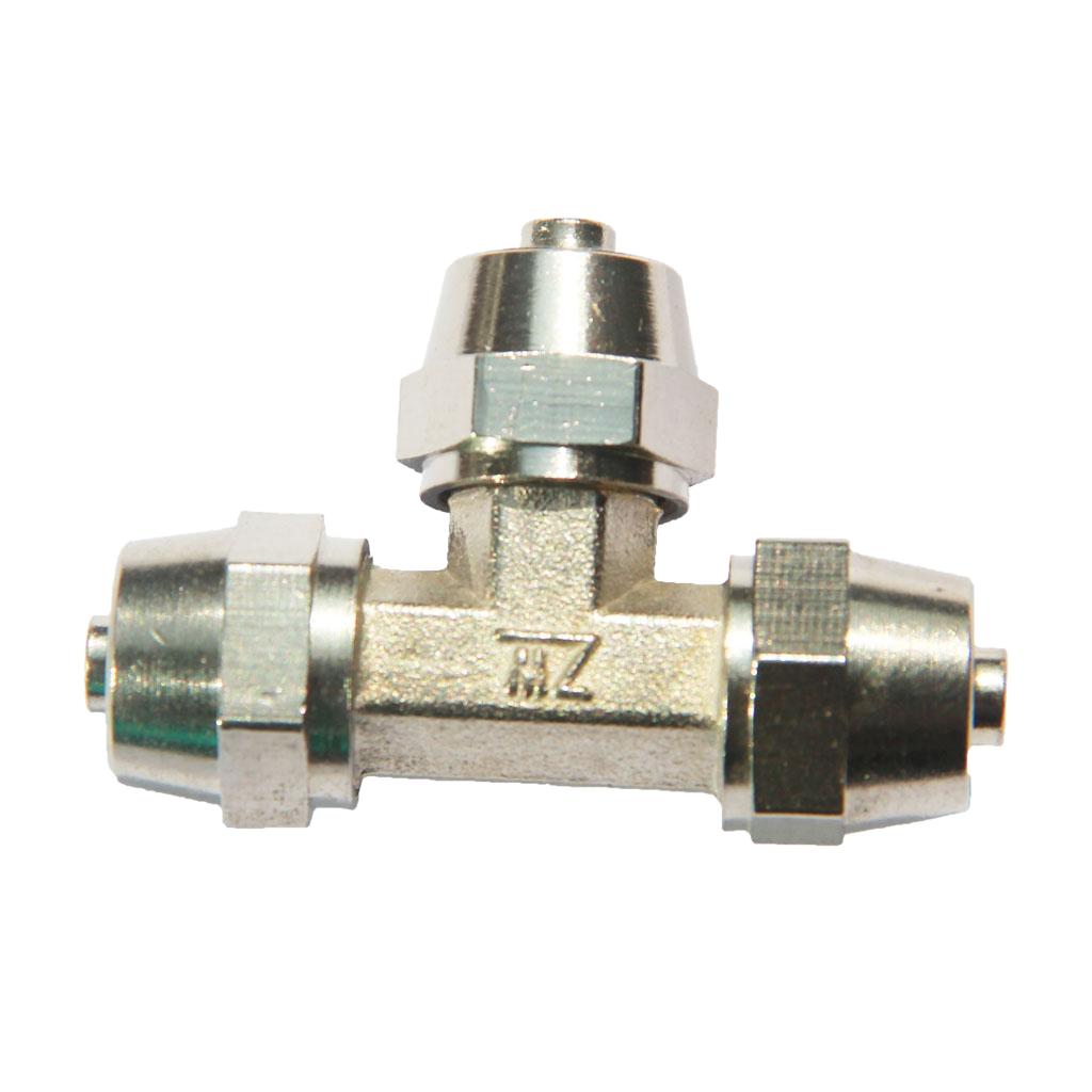 5 Pieces Tee Air Line Hose Compressor Fitting Connector Quick Release 12mm