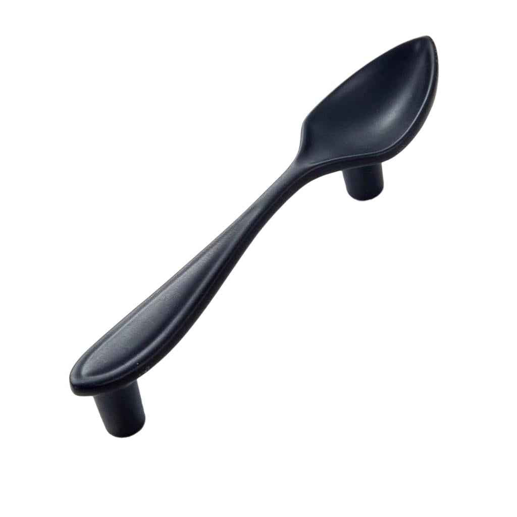 Creative Spoon Pull Handle Kitchen Cabinet Cupboard Knob 112mm Matt Black