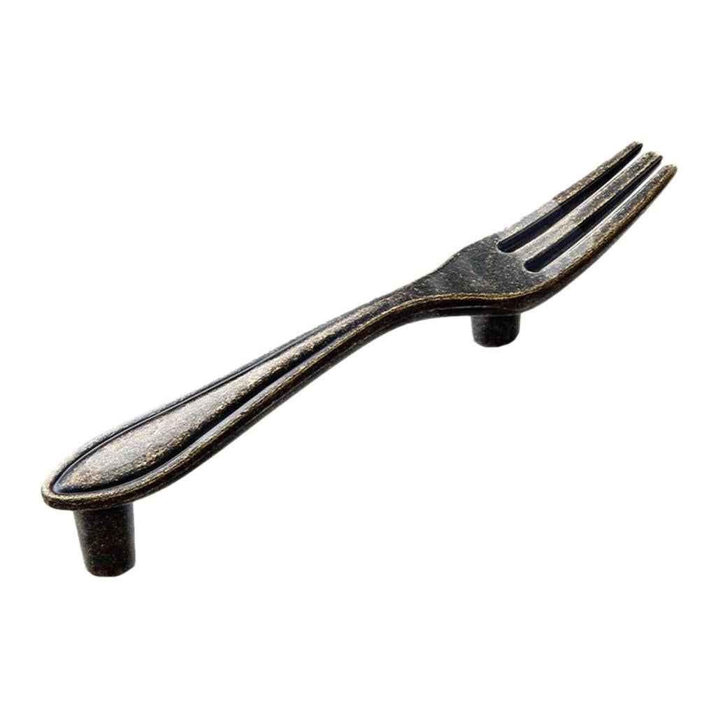 Creative Fork Pull Handle Kitchen Cabinet Cupboard Knob 120mm Antique Bronze