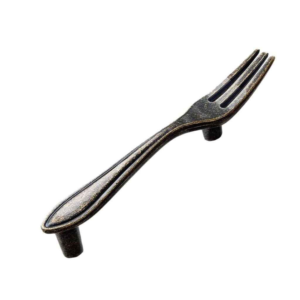 Creative Fork Pull Handle Kitchen Cabinet Cupboard Knob 120mm Antique Bronze