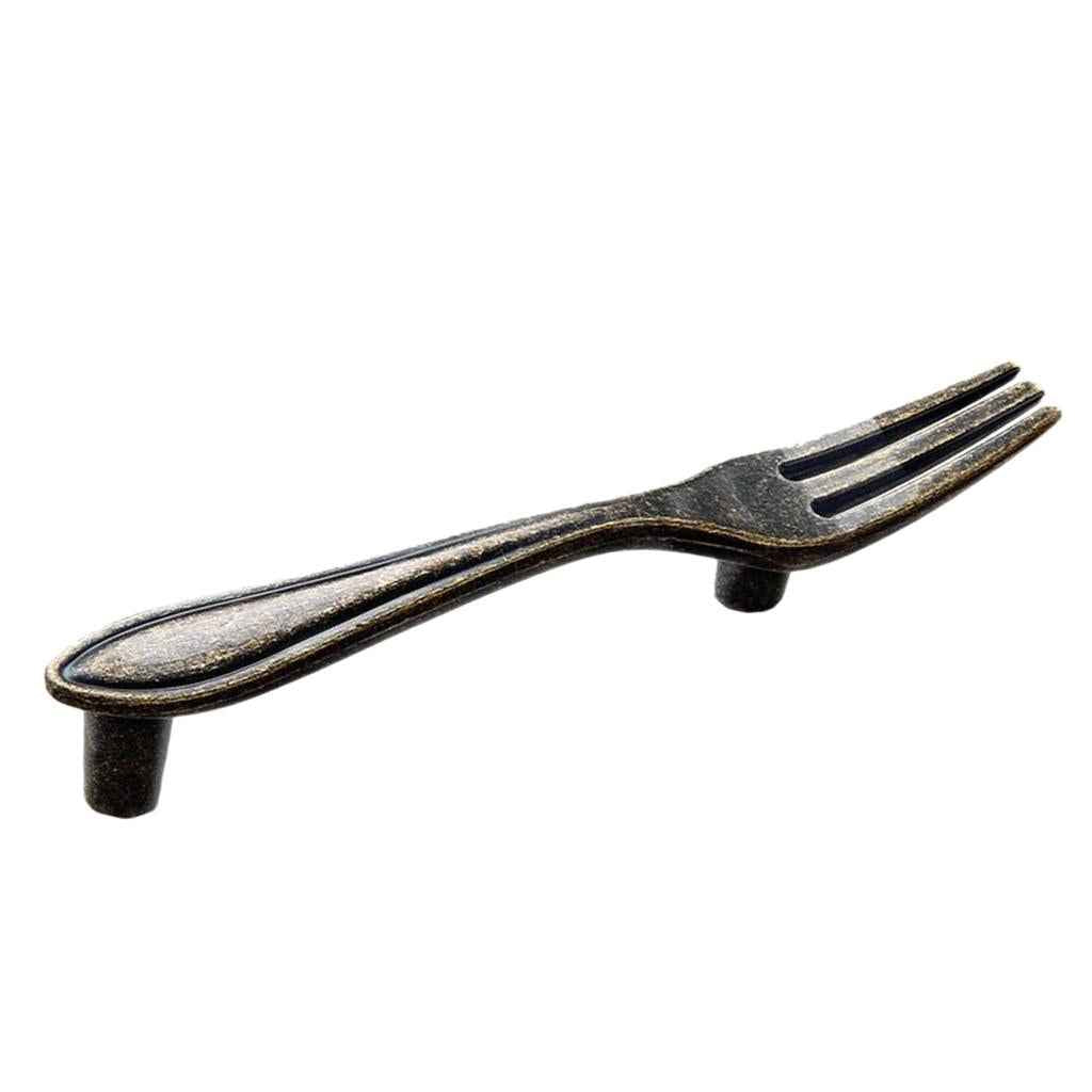 Creative Fork Pull Handle Kitchen Cabinet Cupboard Knob 120mm Antique Bronze