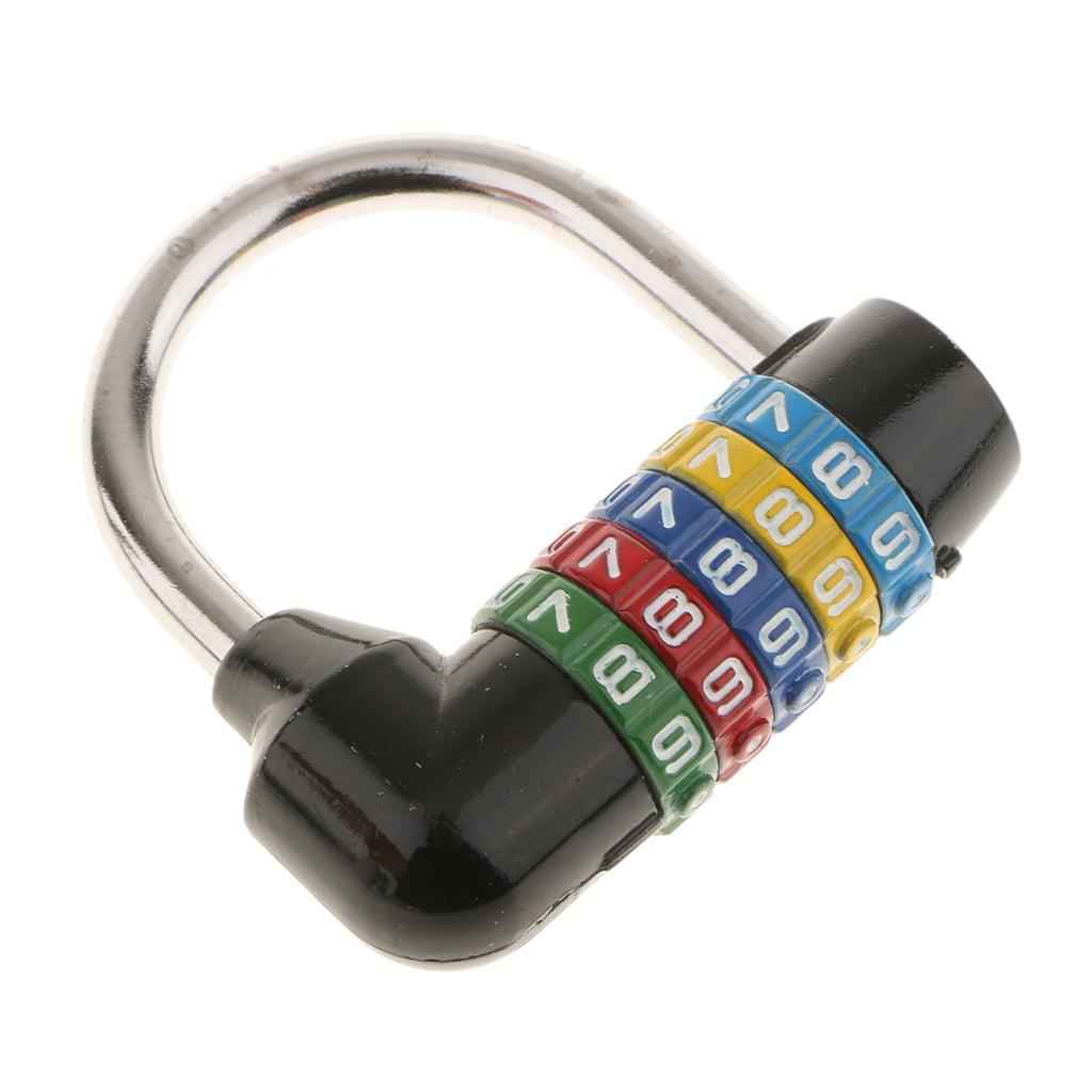 Zinc Alloy 5 Dial Digit Combination Padlock Travel Code Password Lock Black