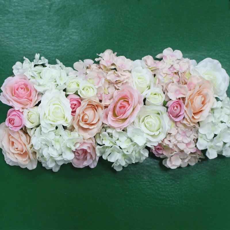 Artificial Flower Wall Plastic Panels for DIY Wedding Background 44x14cm