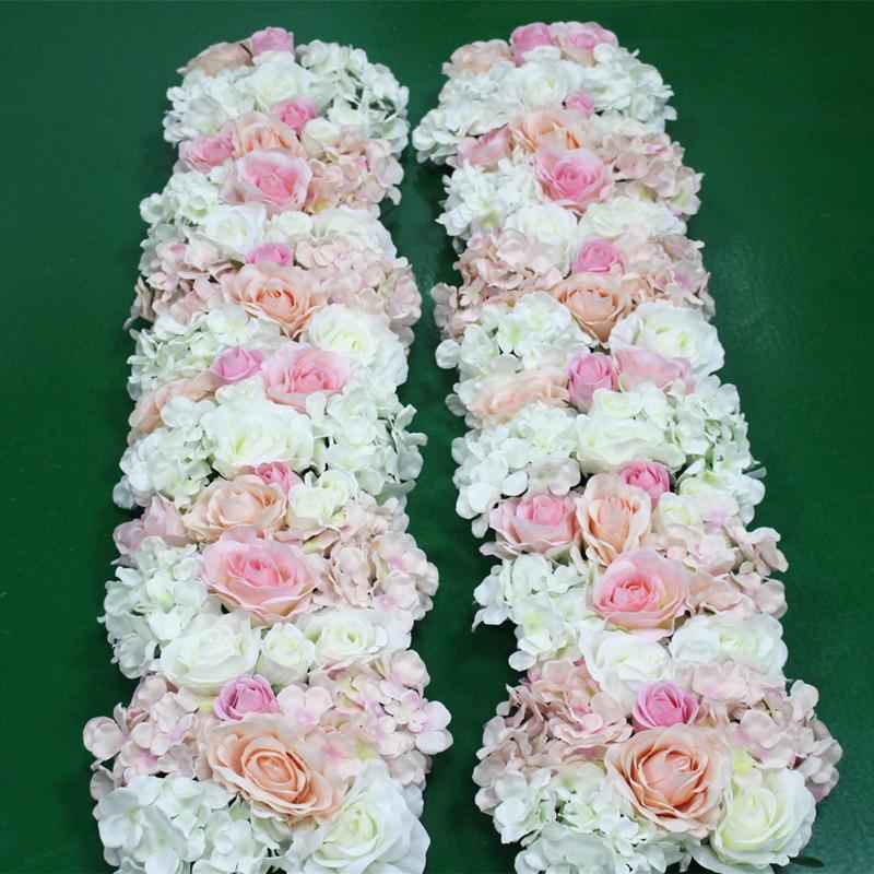 Artificial Flower Wall Plastic Panels for DIY Wedding Background 44x14cm