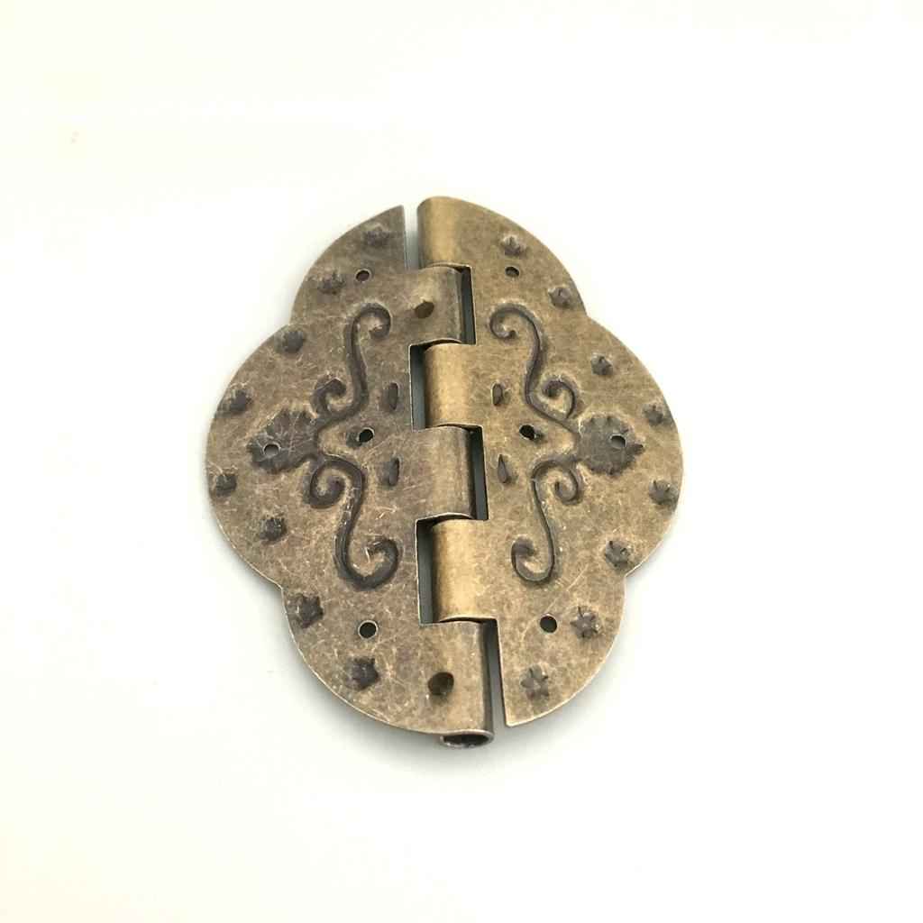Vintage Antique Brass Mini Hinges for Wooden Furniture Box Hardware #5