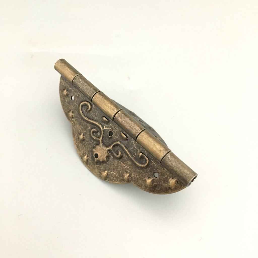 Vintage Antique Brass Mini Hinges for Wooden Furniture Box Hardware #5