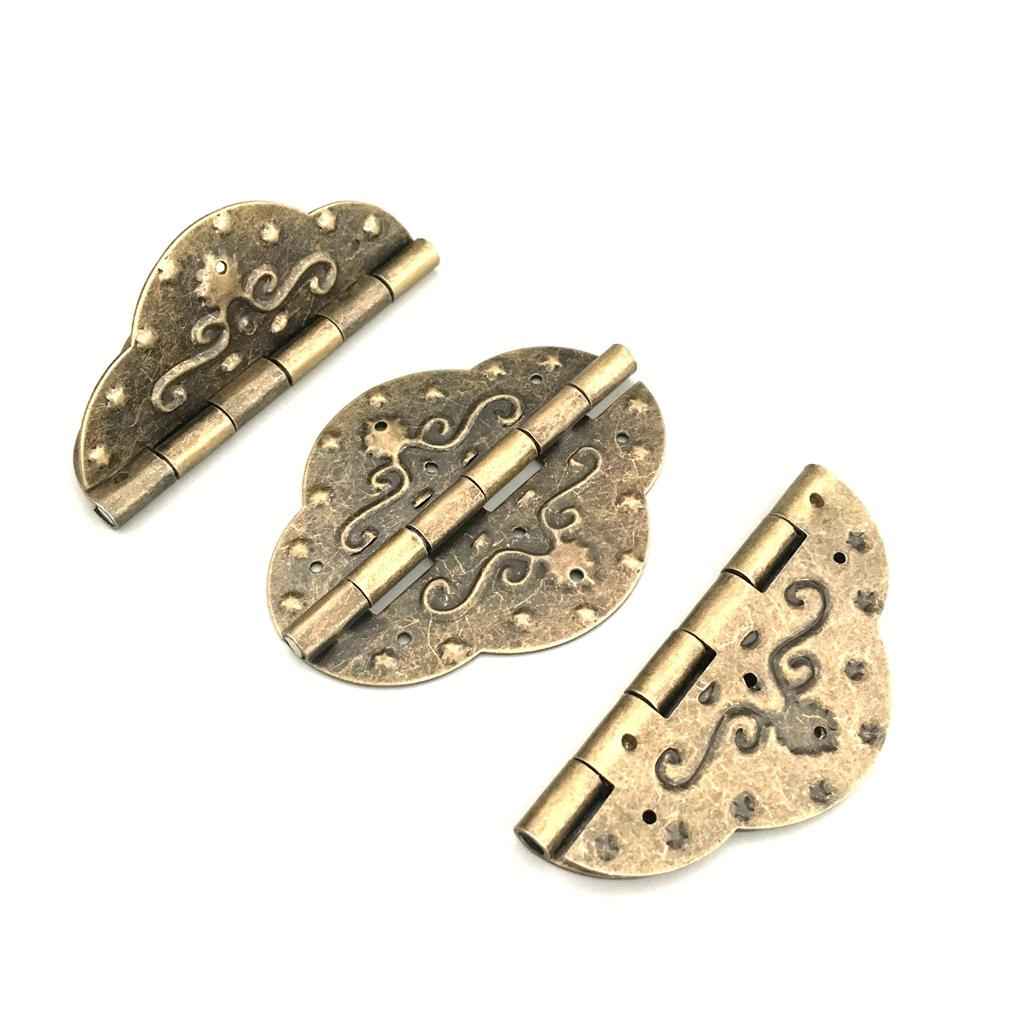 Vintage Antique Brass Mini Hinges for Wooden Furniture Box Hardware #5