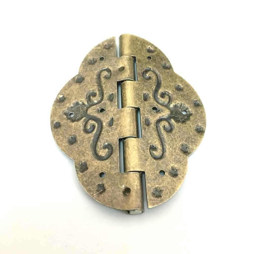 Vintage Antique Brass Mini Hinges for Wooden Furniture Box Hardware #5