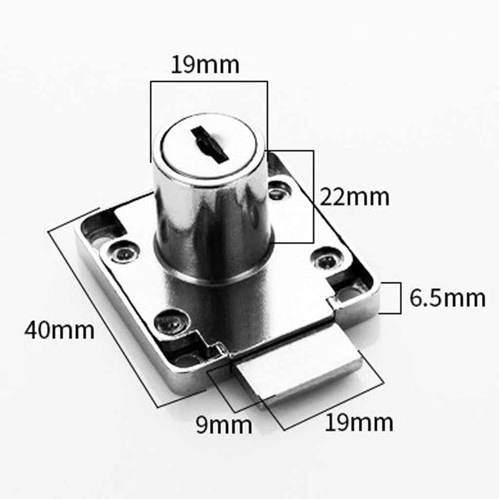 Office Desk Drawer Locker Cupboard Closet Security Lock Black 22mm