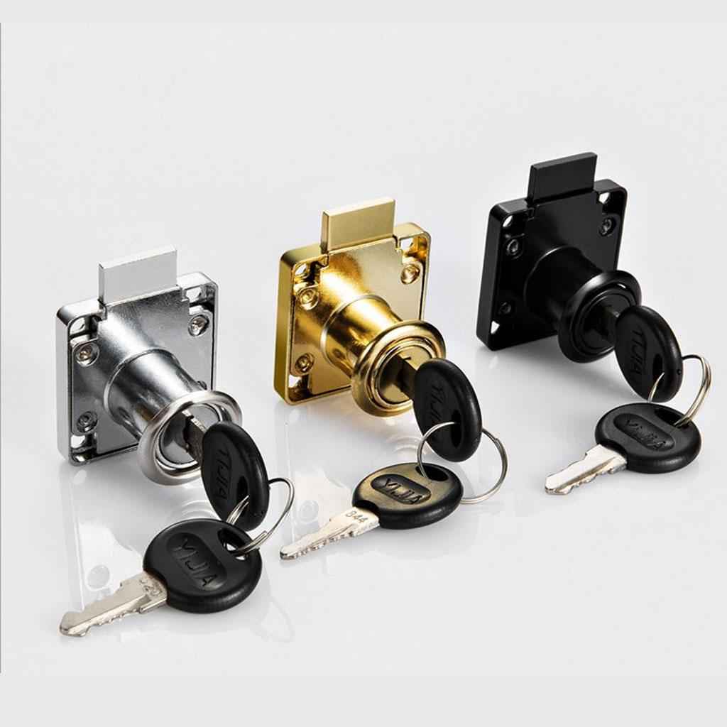 Office Desk Drawer Locker Cupboard Closet Security Lock Black 22mm