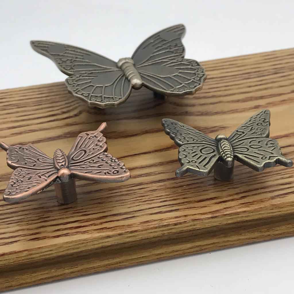 Antique Butterfly Door Cabinet Drawer Cupboard Wardrobe Pull Handle Bronze_L