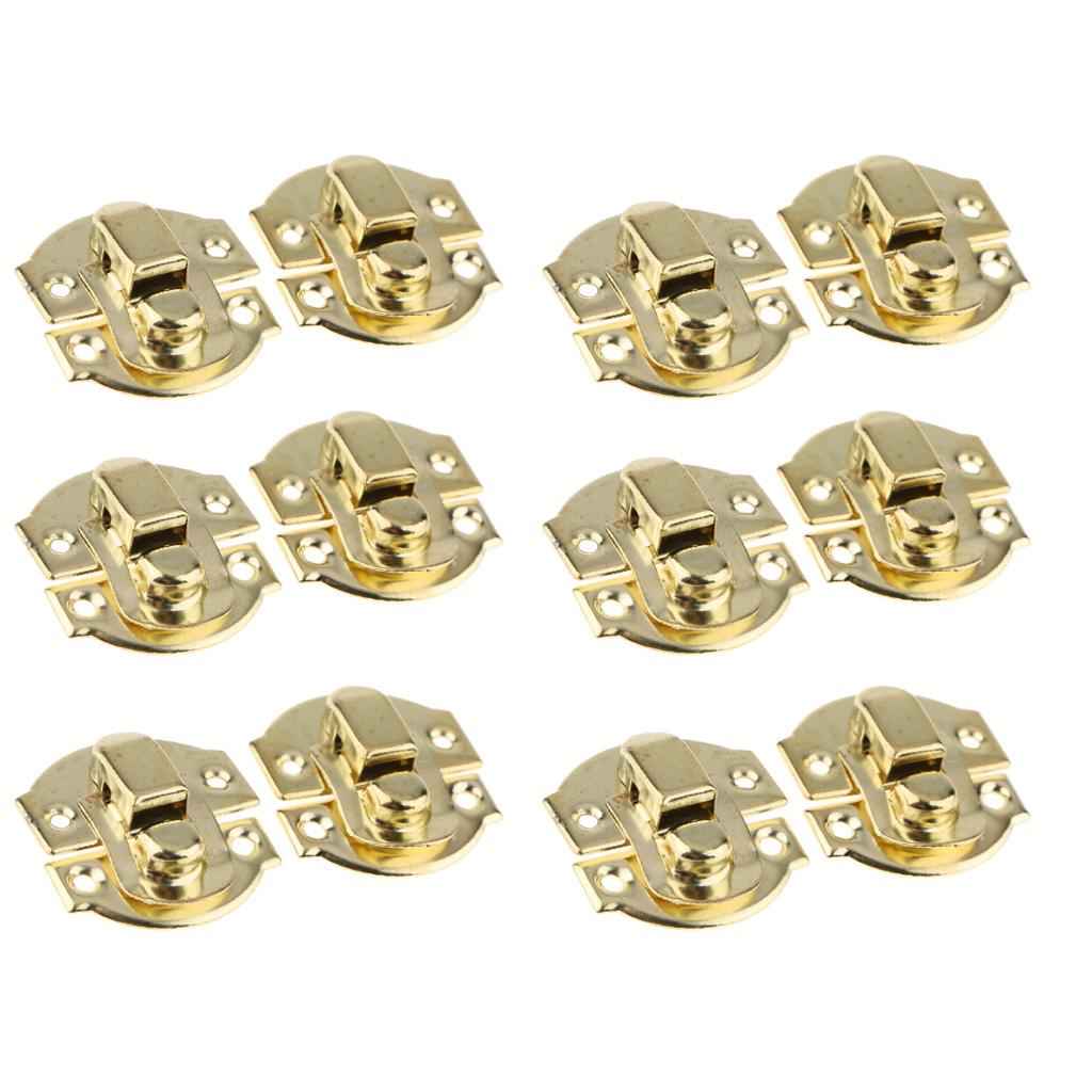 12Pcs Antique Buckle Alloy Box Buckle Wooden Box Lock Craft Hardware Yellow