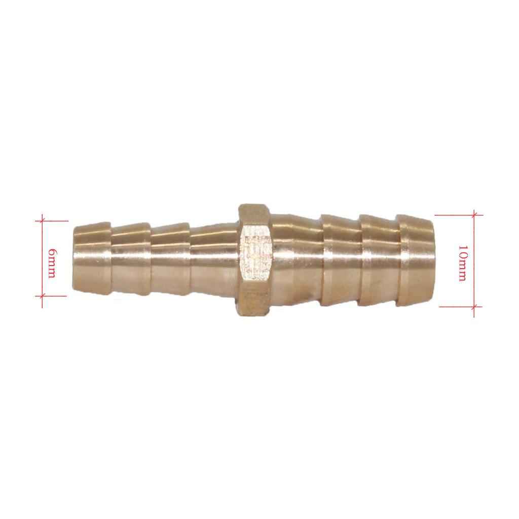 2x Brass Barbed Male to Male Straight Hose Pipe Fitting Coupler Connector #3