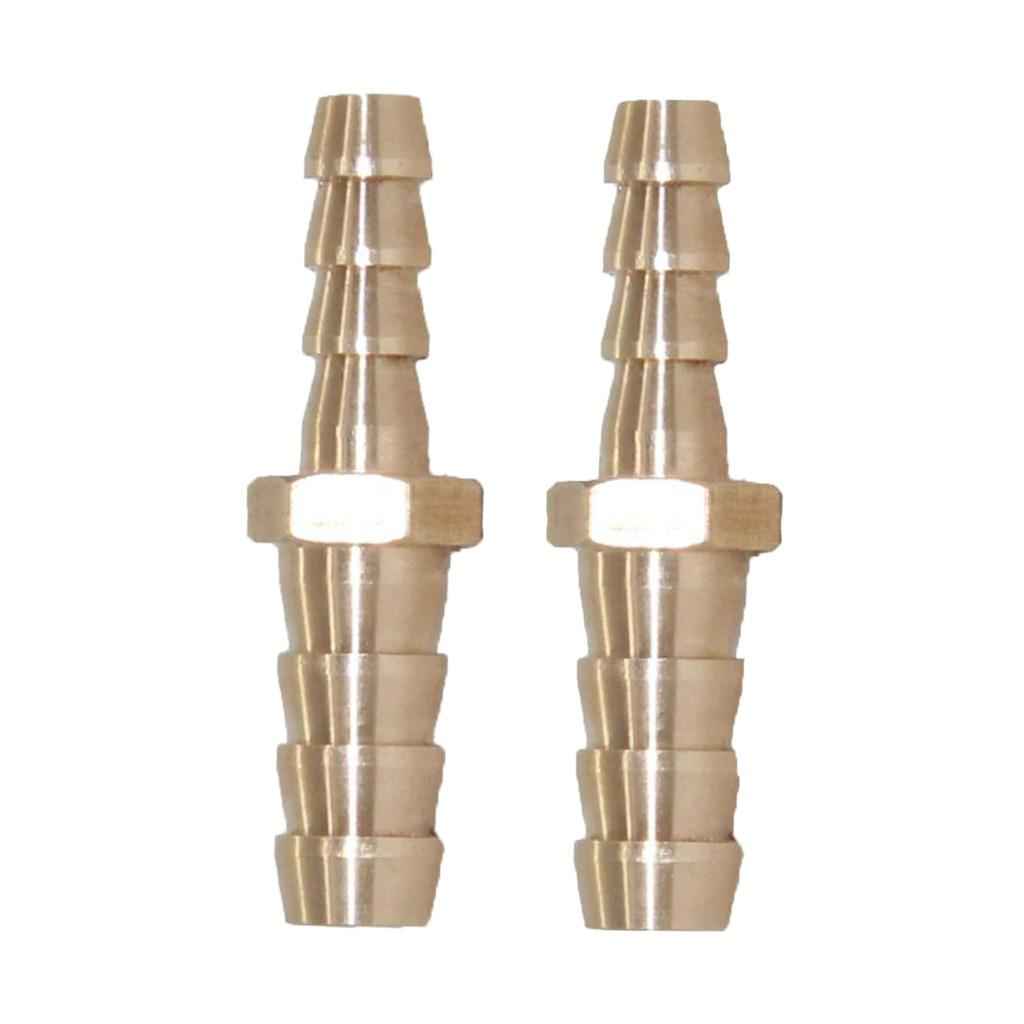 2x Brass Barbed Male to Male Straight Hose Pipe Fitting Coupler Connector #4