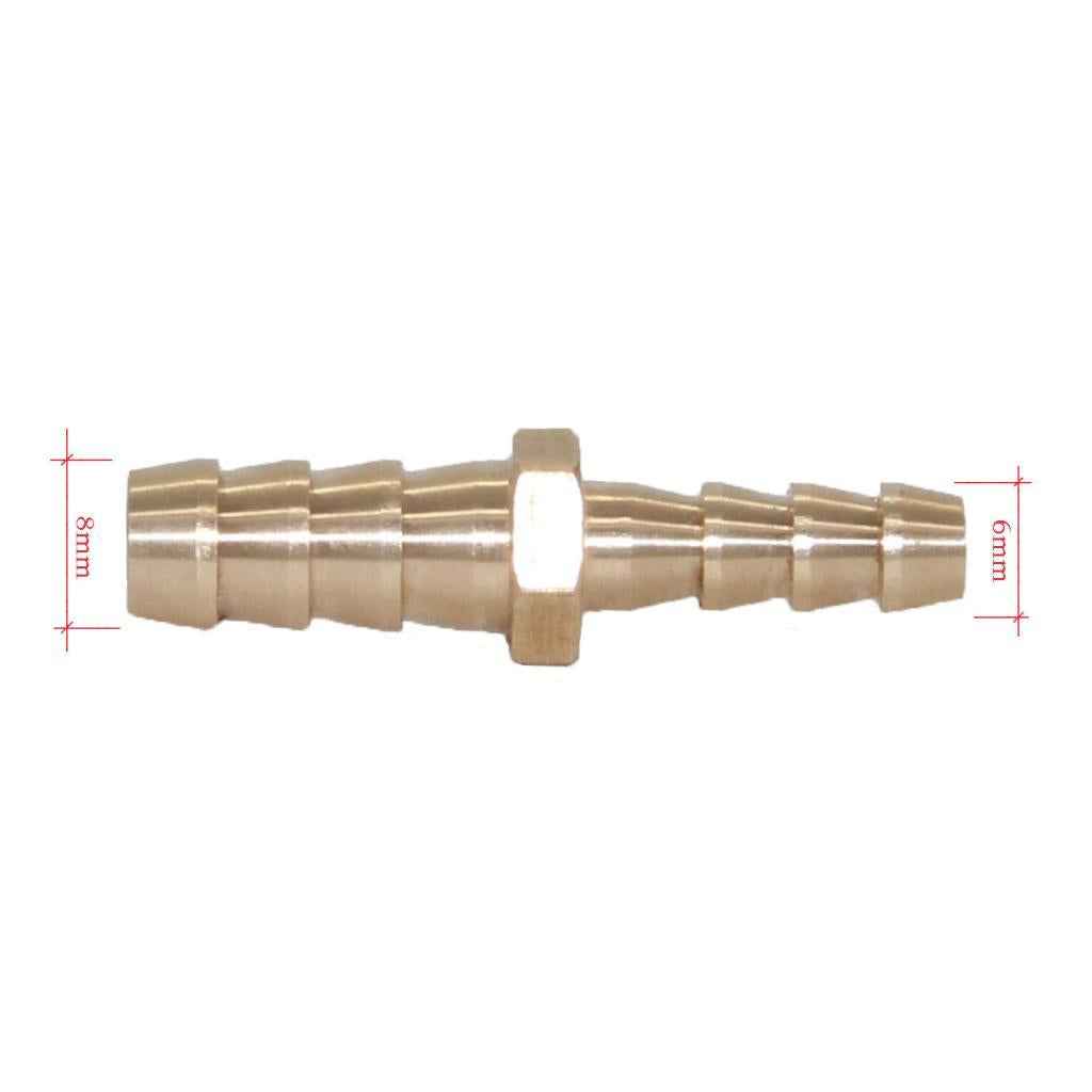 2x Brass Barbed Male to Male Straight Hose Pipe Fitting Coupler Connector #4