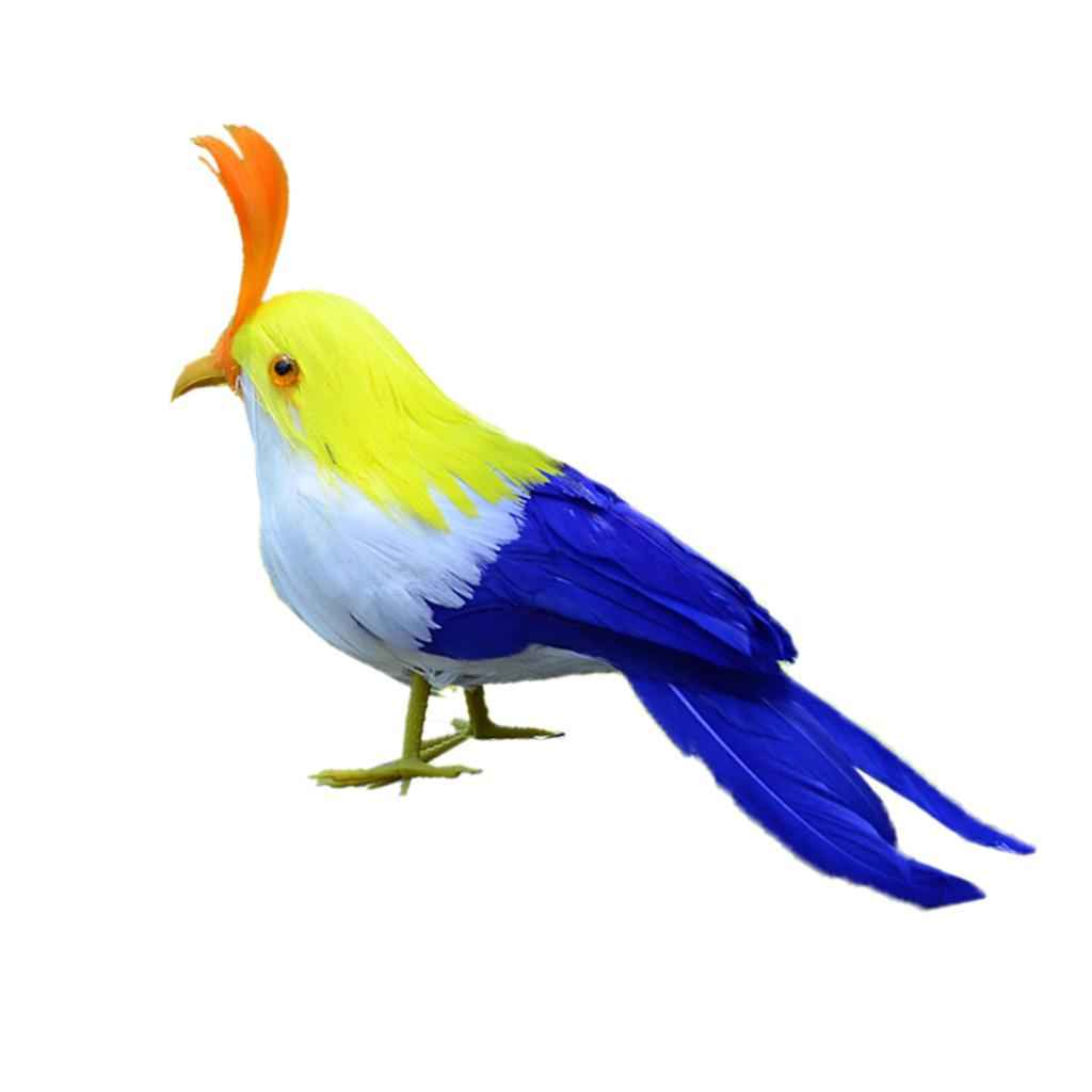 Lifelike Perched Woodland Birds Artificial Feathered Bird Crafts Decor #2