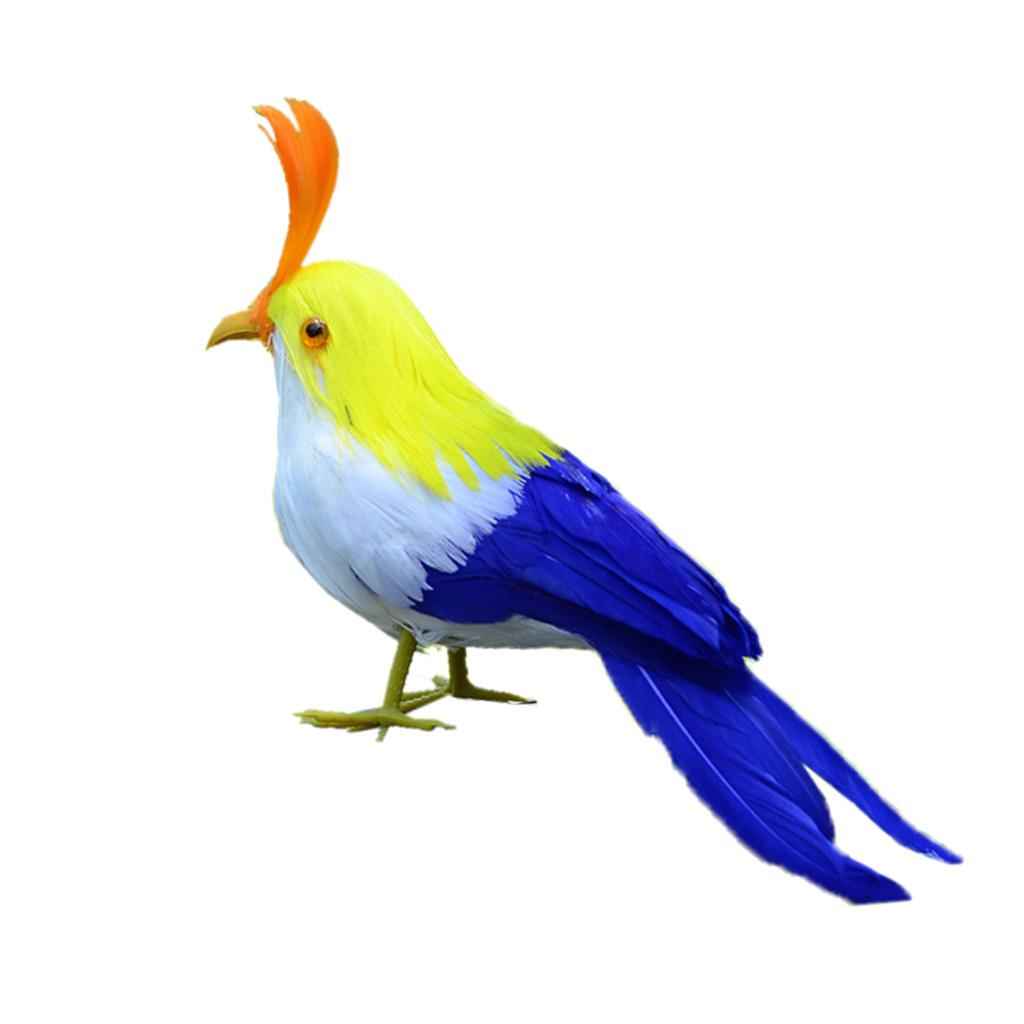 Lifelike Perched Woodland Birds Artificial Feathered Bird Crafts Decor #2