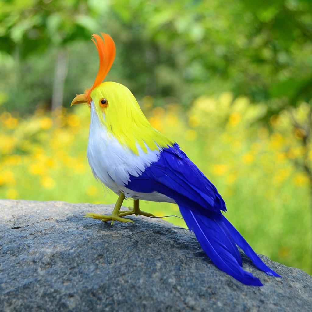 Lifelike Perched Woodland Birds Artificial Feathered Bird Crafts Decor #2