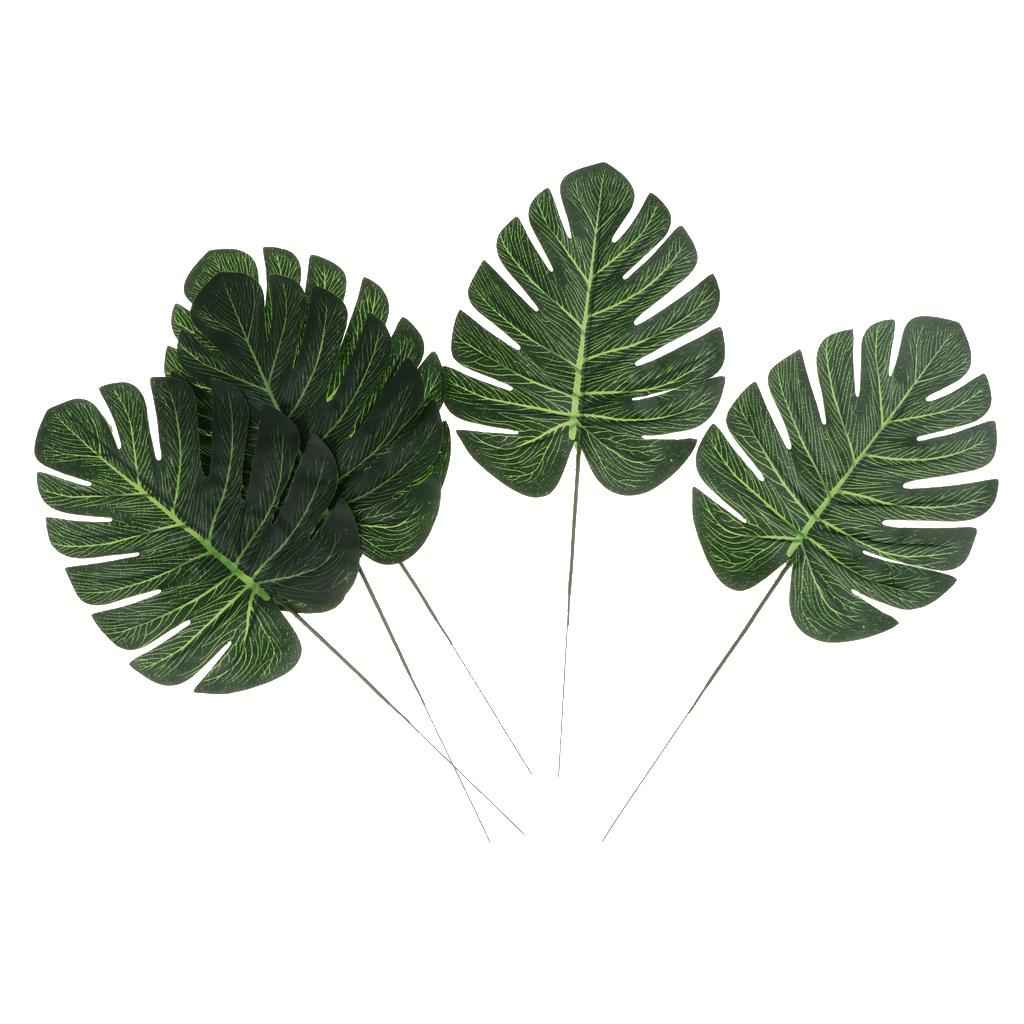 5PCS Large Artificial Leaf Faux Monstera Leaf Foliage Leaves Home Decor S