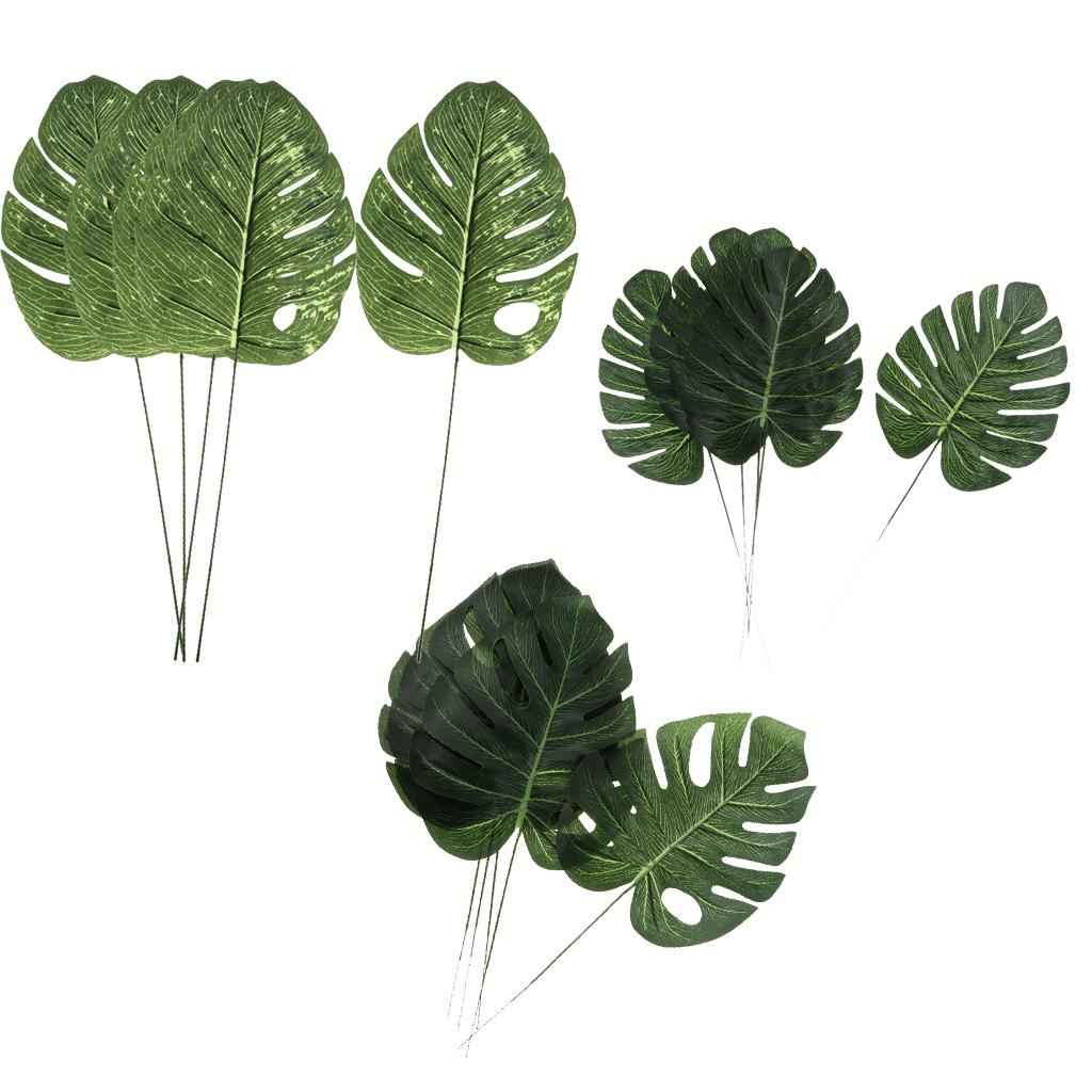 5PCS Large Artificial Leaf Faux Monstera Leaf Foliage Leaves Home Decor S
