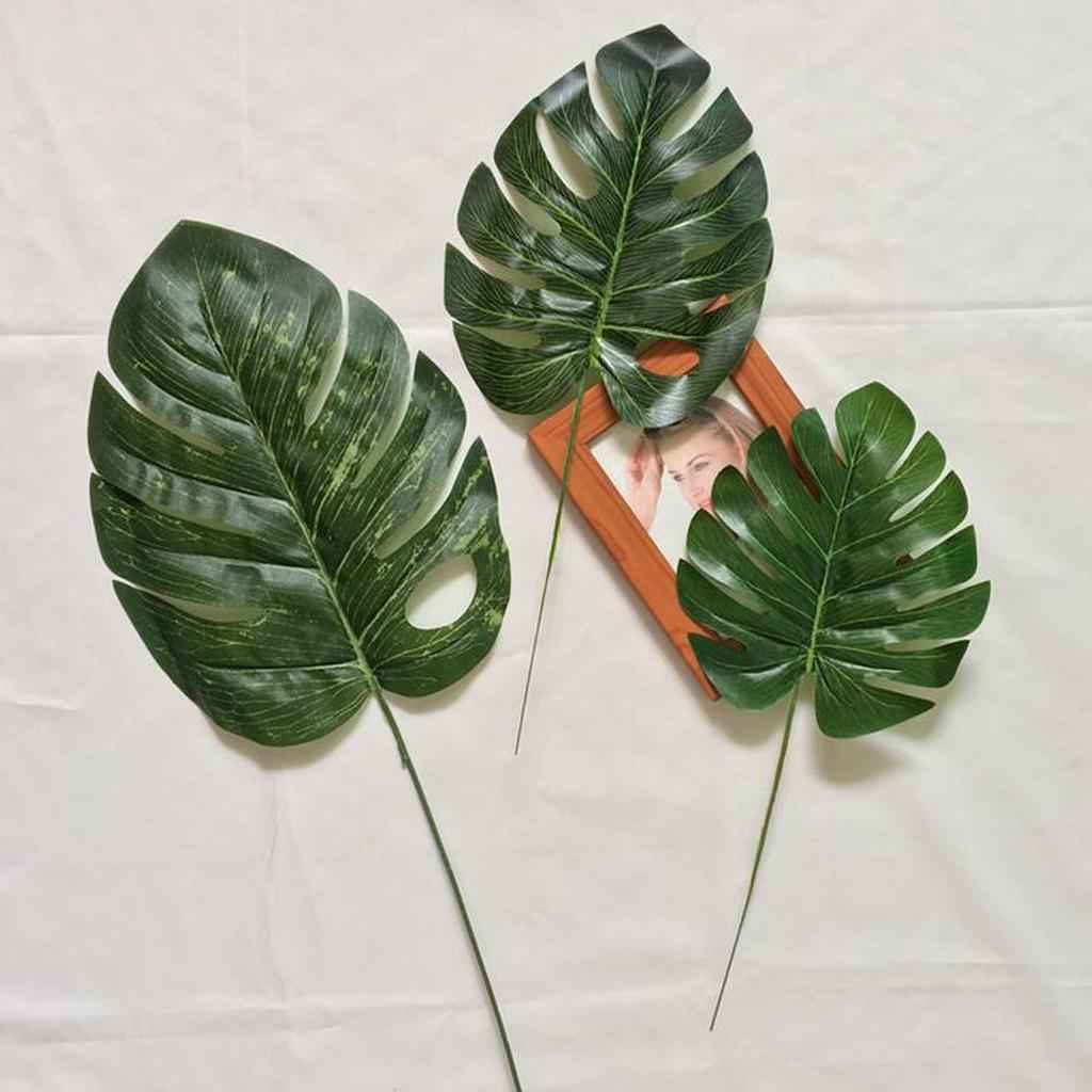5PCS Large Artificial Leaf Faux Monstera Leaf Foliage Leaves Home Decor S