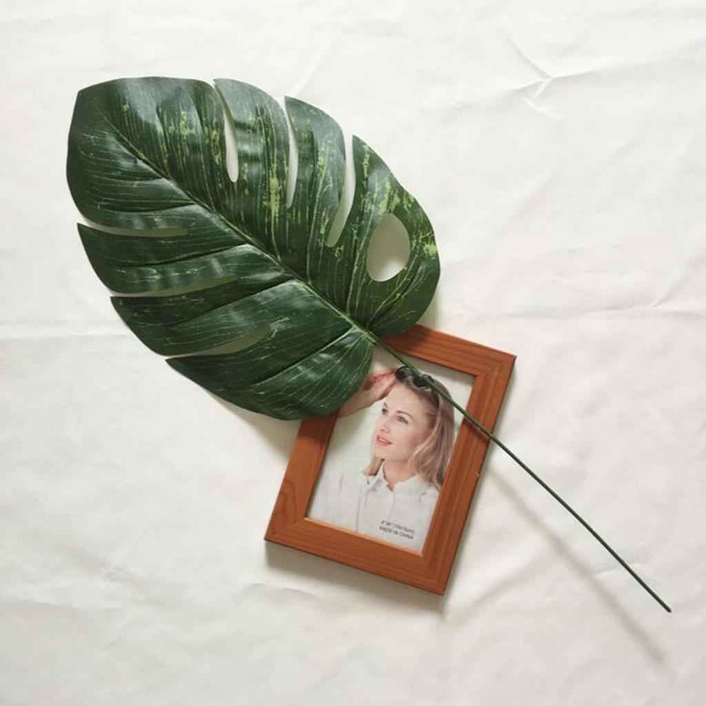 5PCS Large Artificial Leaf Faux Monstera Leaf Foliage Leaves Home Decor S