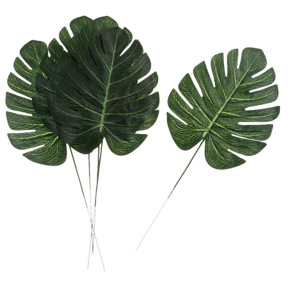 5PCS Large Artificial Leaf Faux Monstera Leaf Foliage Leaves Home Decor S