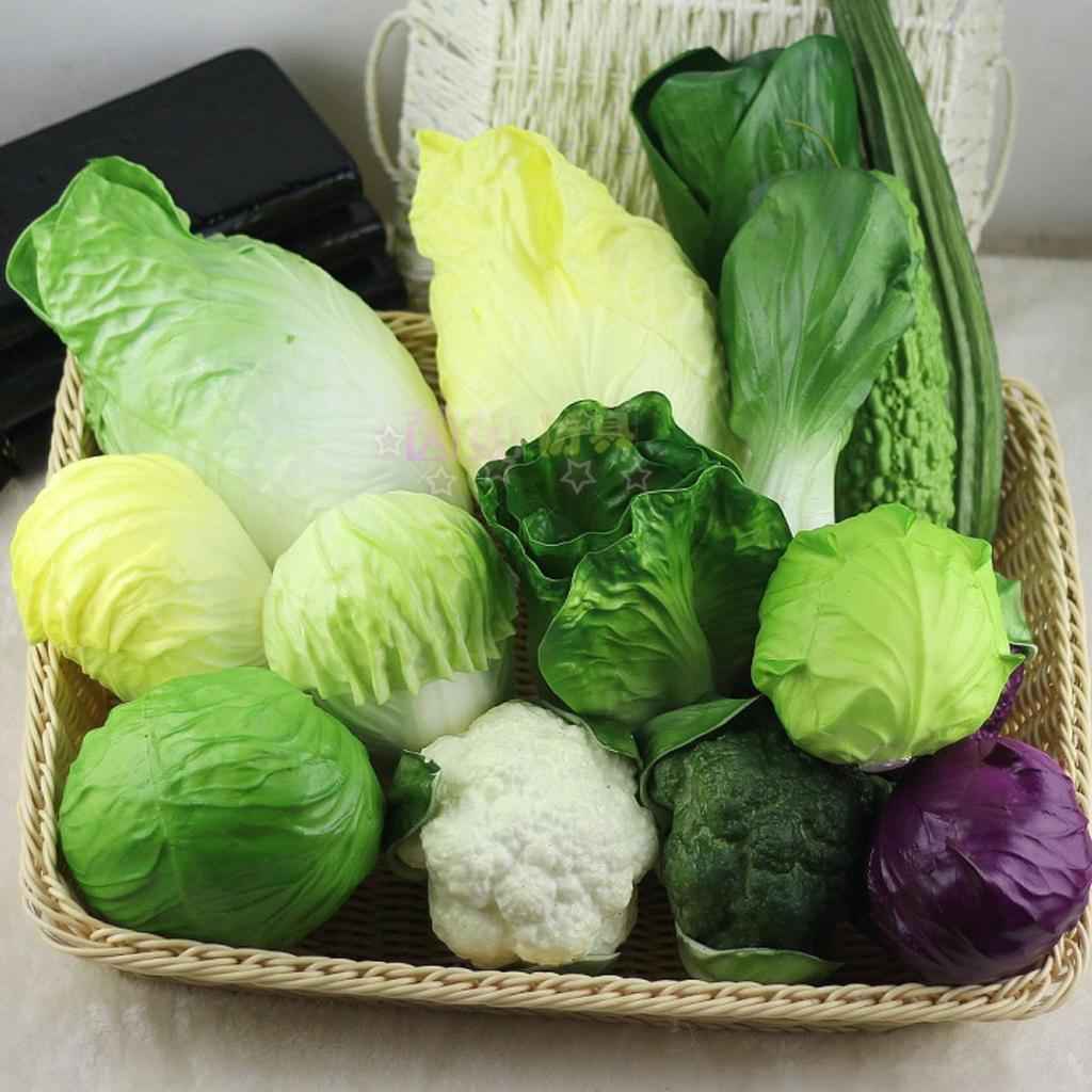 Artificial Vegetable Home Kitchen Cabinet Window Table Display short cabbage