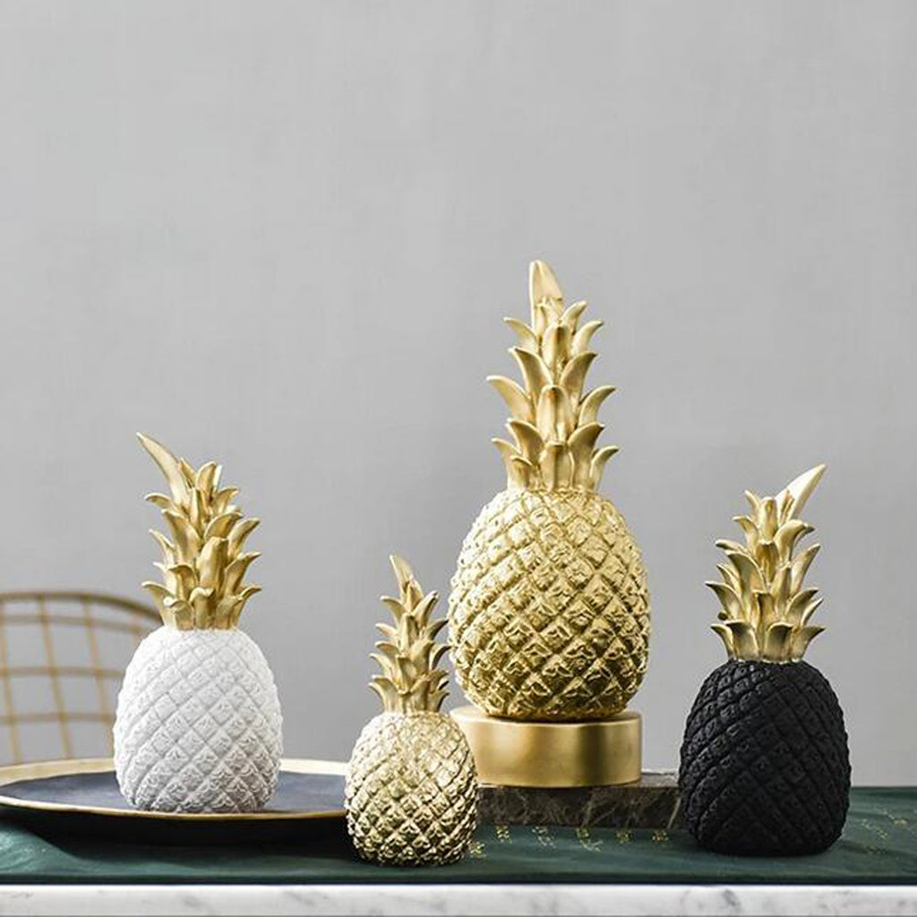 2Pcs Creative Resin Pineapple Shaped Ornament Gift Home Desktop Decoration