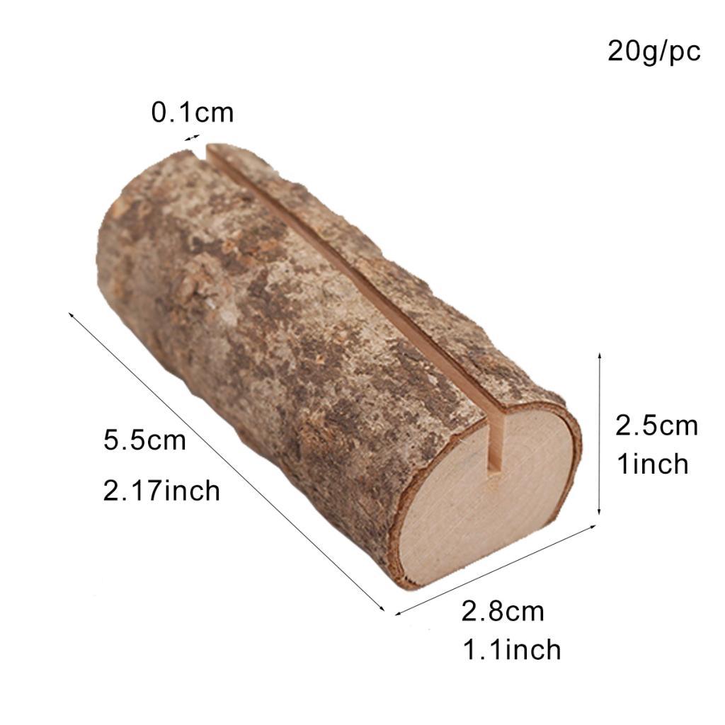50pcs Rustic Wooden Place Card Holder Party Wedding Table Name Card Holder