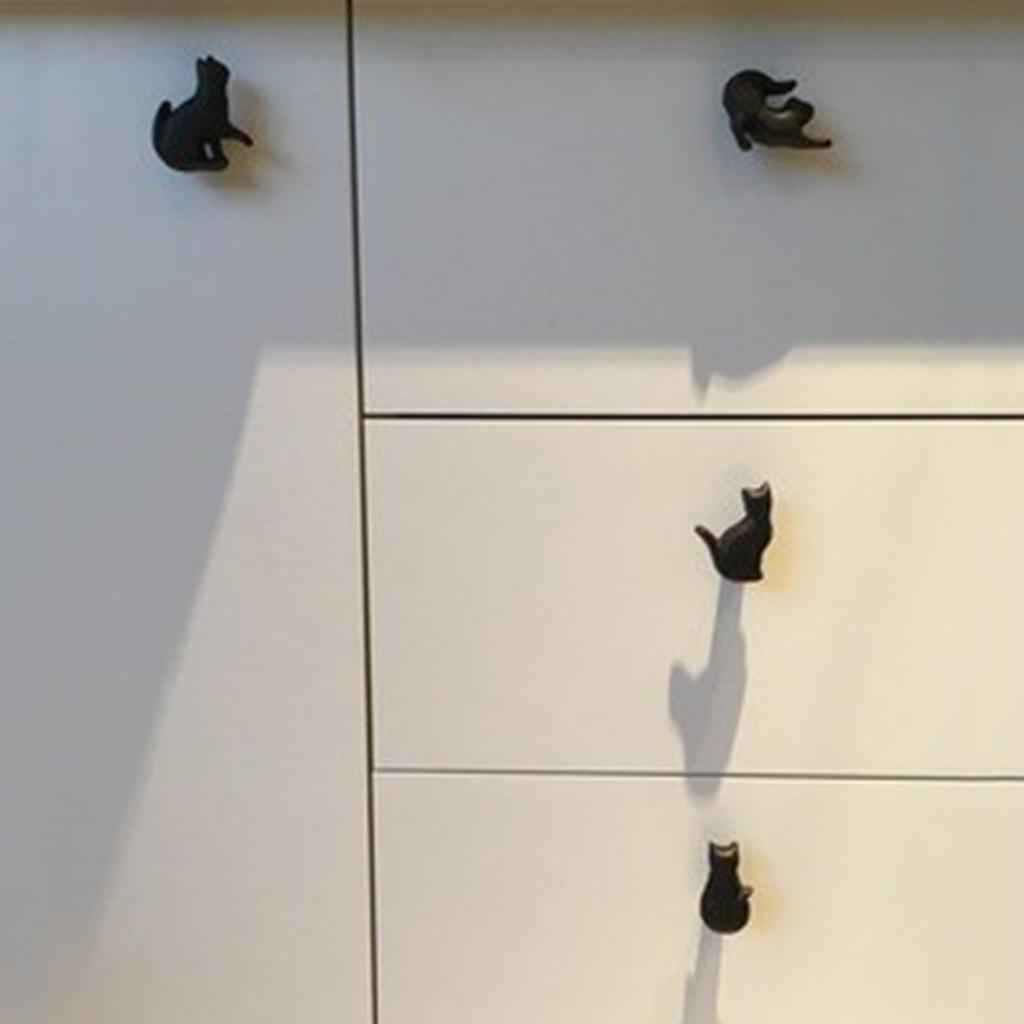 Creative Cat Design Cupboard Drawer Knob Kitchen Cabinet Door Pull Knobs B