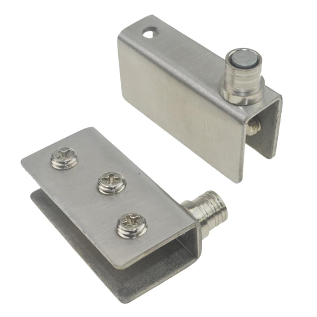 2x2PCS Stainless Steel Door Glass Pivot Clamps Cabinet Door Hinge M
