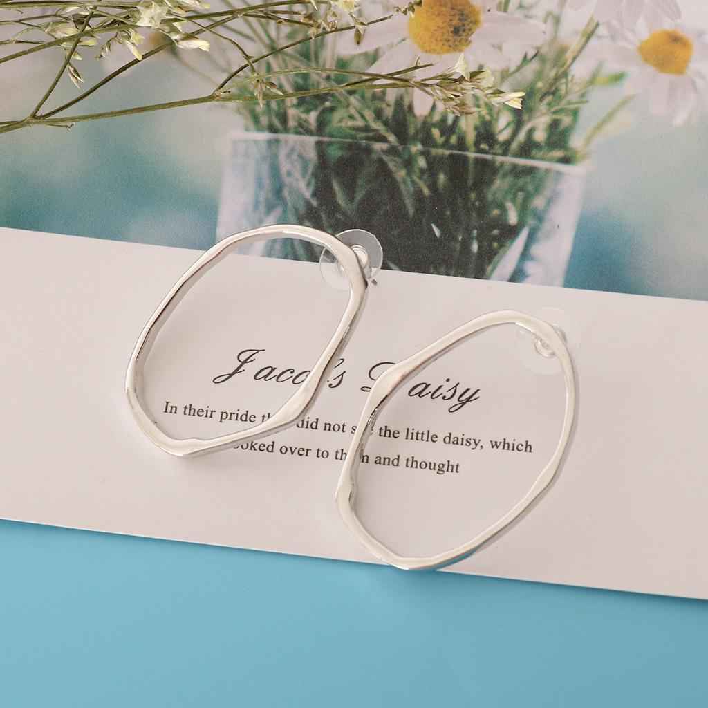 Geometric Dangle Earrings Irregular Curved Hook Hoop Spiral 5 Styles Silver
