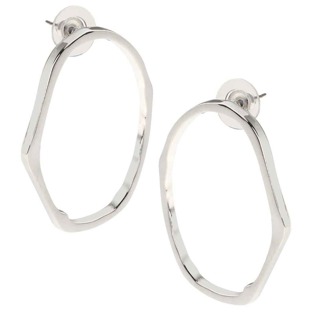 Geometric Dangle Earrings Irregular Curved Hook Hoop Spiral 5 Styles Silver