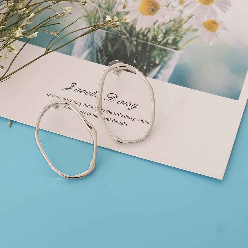 Geometric Dangle Earrings Irregular Curved Hook Hoop Spiral 5 Styles Silver