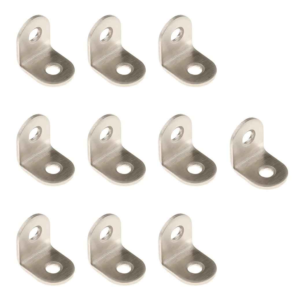 10pcs Thickened Steel Angle Fasteners Bracket Straight Angle 20x20x16mm